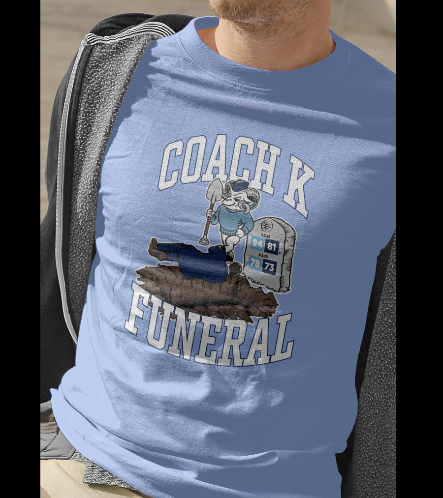 Coach K Funeral Blue Devil Gravesite Shovel Tombstone Basketball Numbers T-Shirt