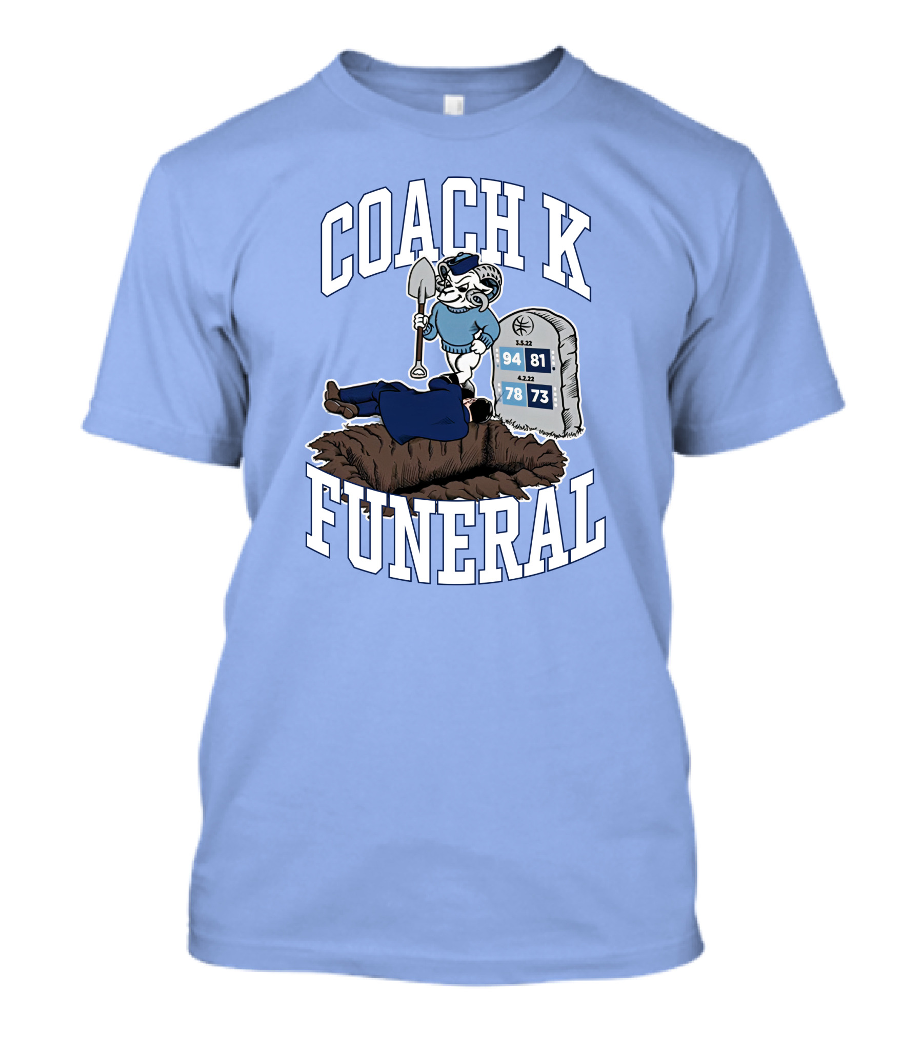 Dave Portnoy Coach K Funeral Duke University Blue Devil Tombstone T-Shirt