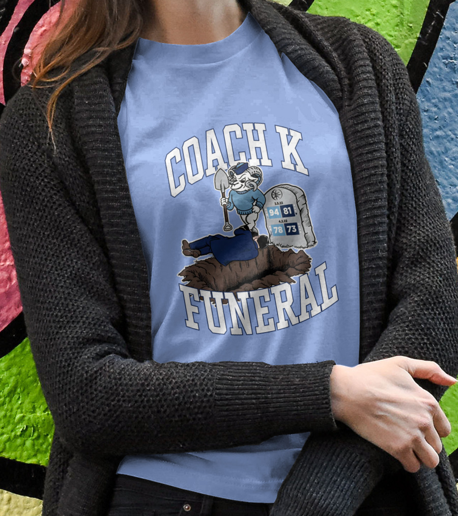 Dave Portnoy Coach K Funeral Duke University Blue Devil Tombstone T-Shirt