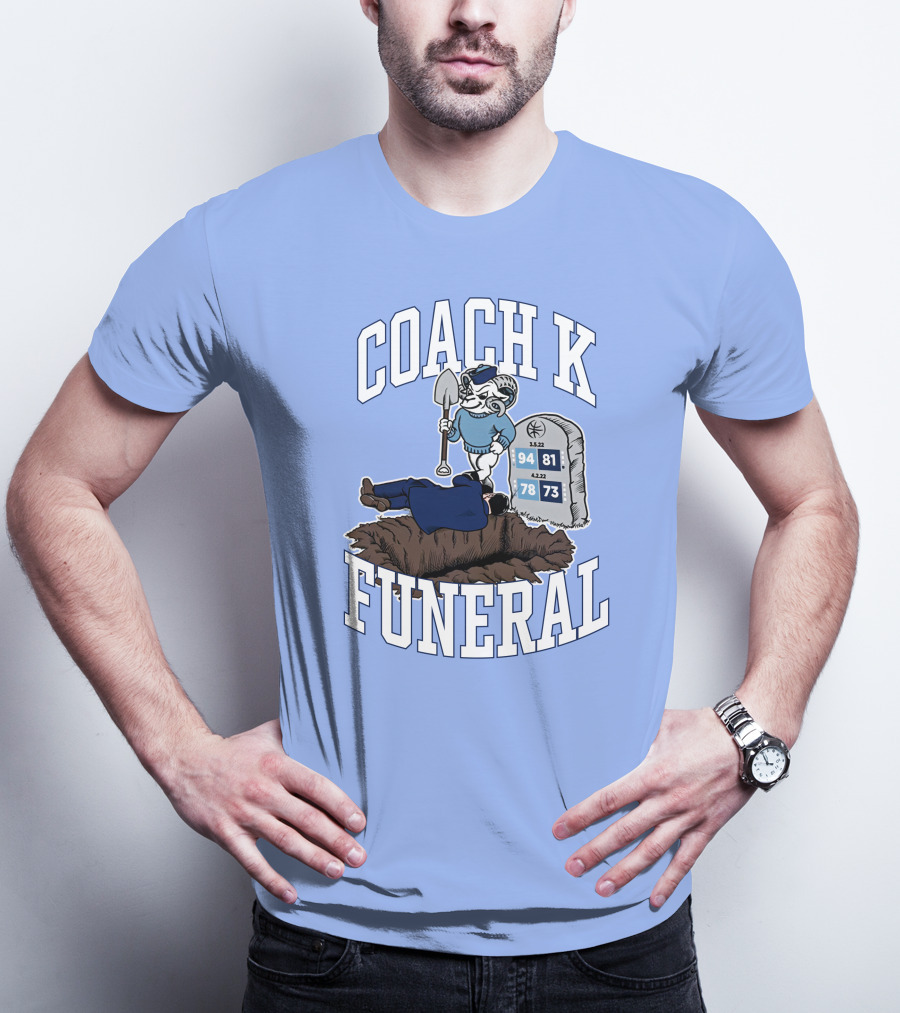 Dave Portnoy Coach K Funeral Duke University Blue Devil Tombstone T-Shirt