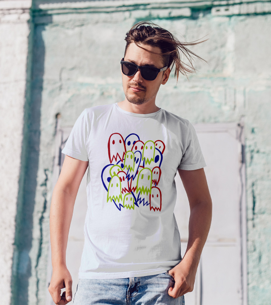 Snckpck Ghosty Multicolor Ghost Cluster T-Shirt