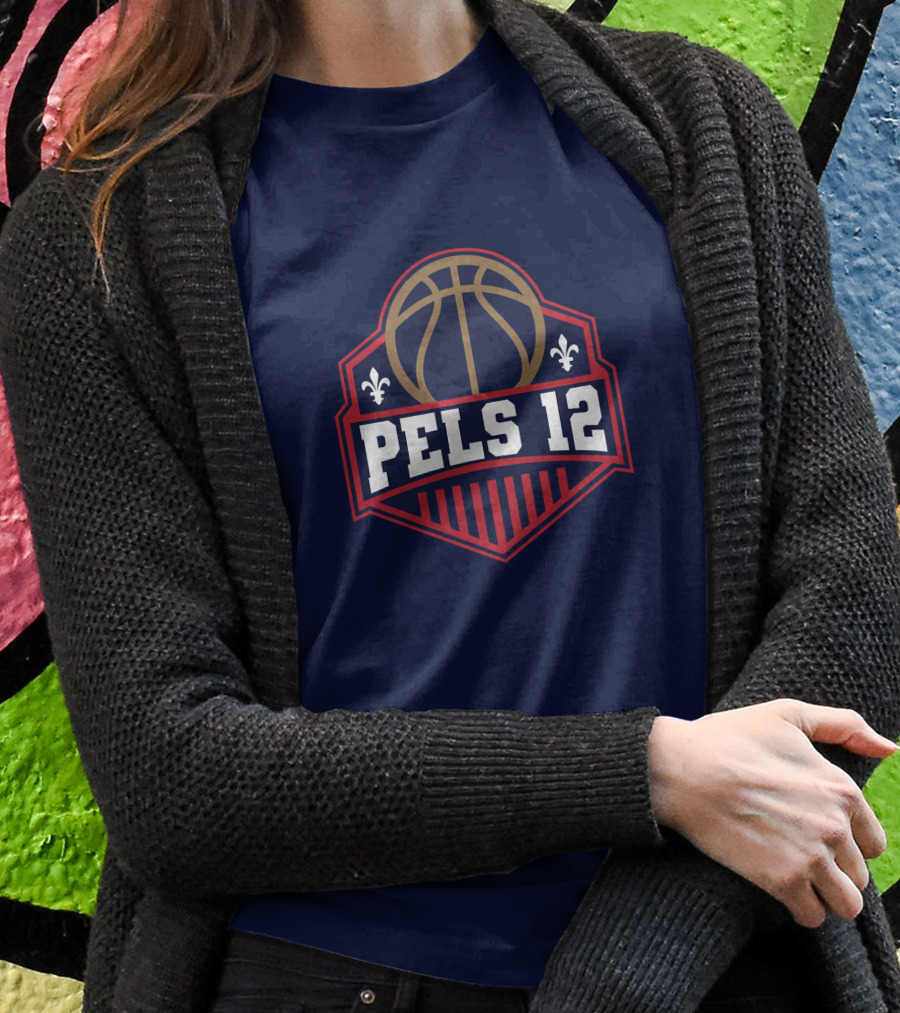Pels 12 Basketball Fleur-de-lis Emblem T-Shirt