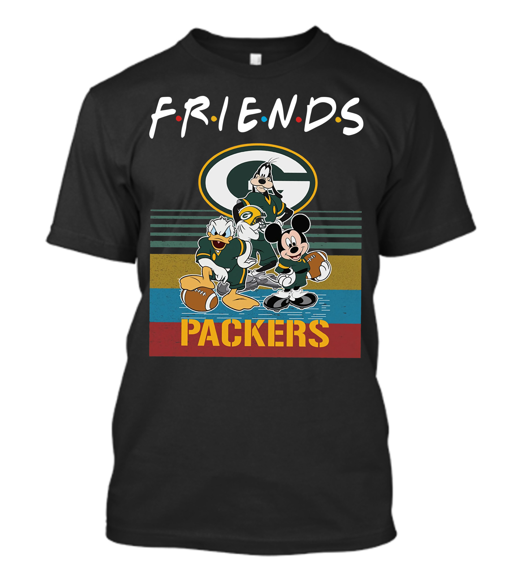 Friends Packers Disney Characters Green Bay Football T-Shirt