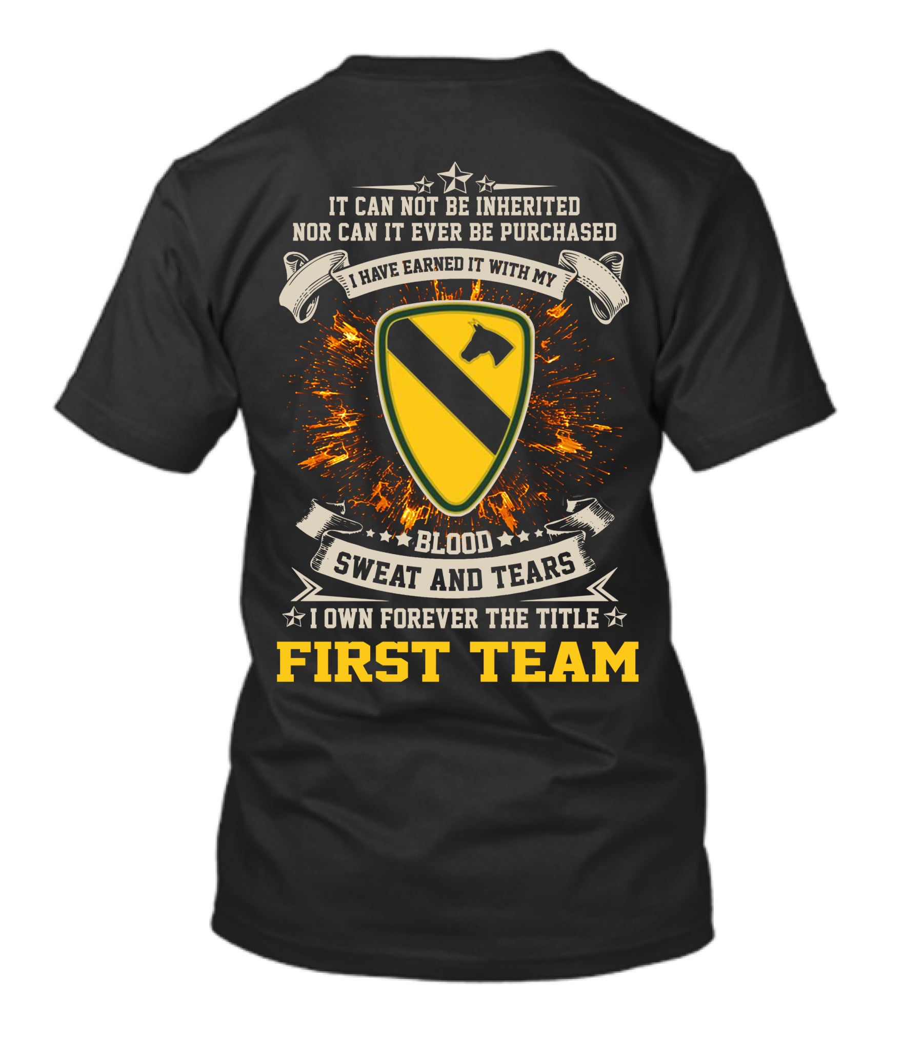 1st Cavalry Division First Team Blood Sweat And Tears I Own Forever The Title T-Shirt