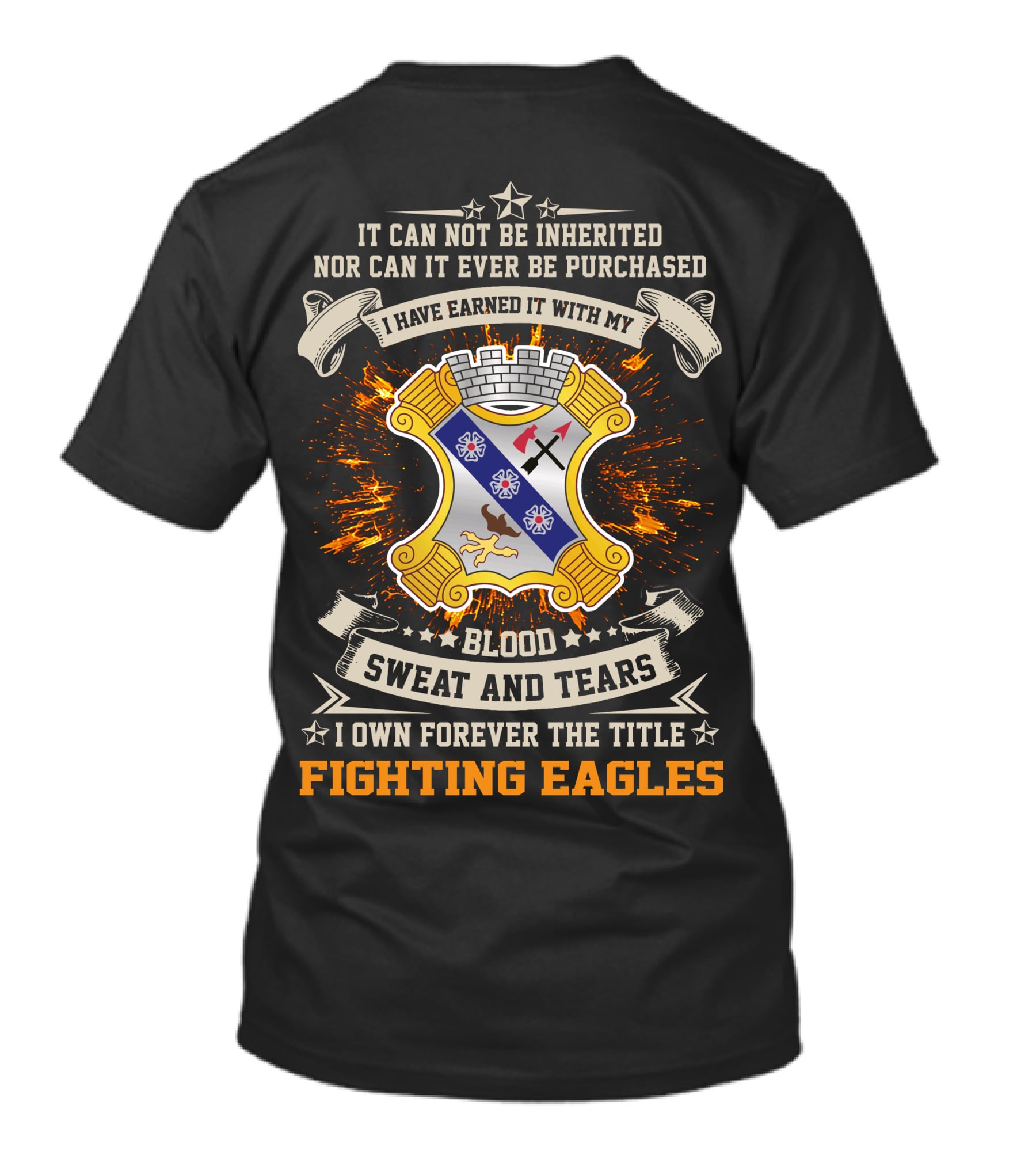 8th Infantry Regiment Blood Sweat And Tears Fighting Eagles Crest T-Shirt