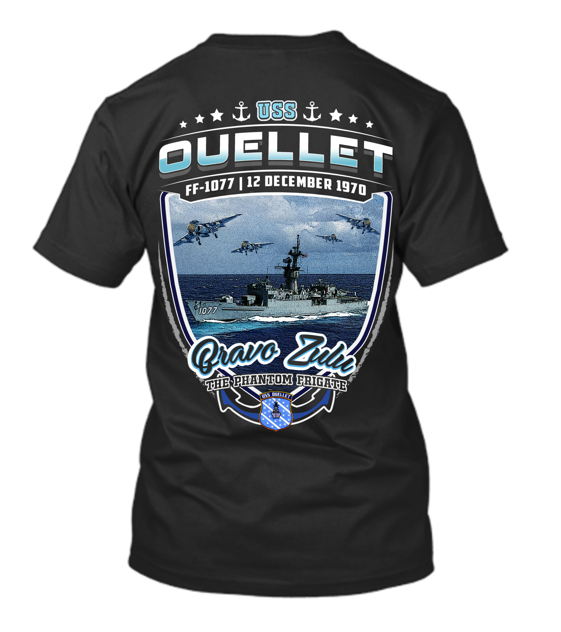 Uss Ouellet Ff-1077 Bravo Zulu The Phantom Frigate 12 December 1970 T-Shirt