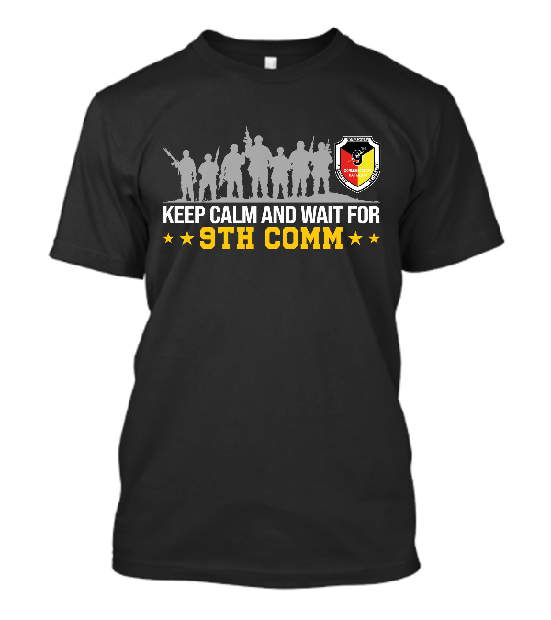 Keep Calm And Wait For 9th Communication Battalion Professionalism Shield Emoji T-Shirt