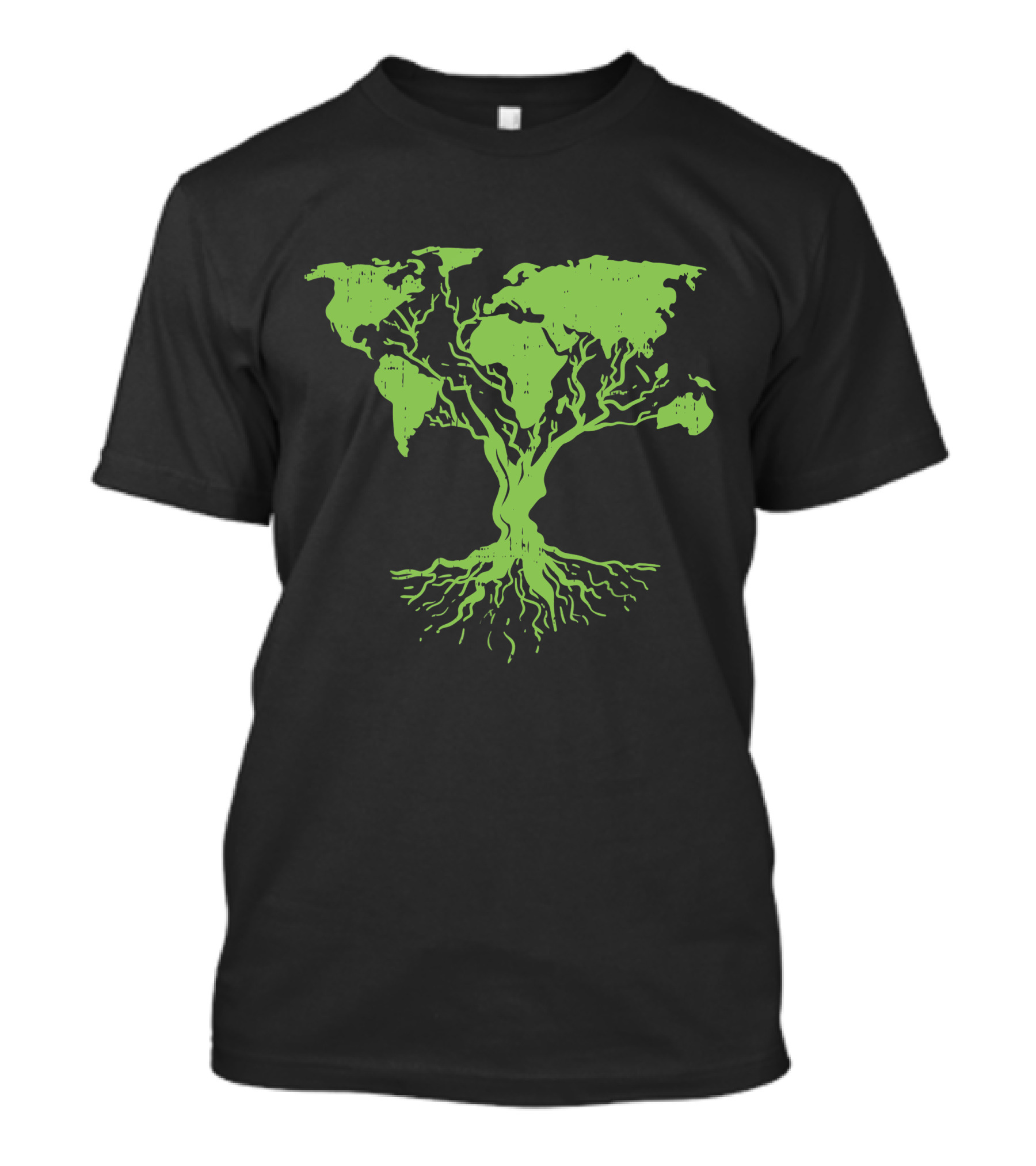 Cute World Map Tree For Earth Day Pro Environment Plant T-Shirt