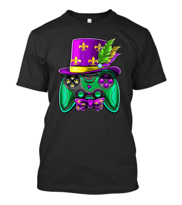 Mardi Gras Fleur-de-Lis Video Game Controll...T-Shirt Mardi Gras Fleur-de-Lis Video Game Controll...T-Shirt