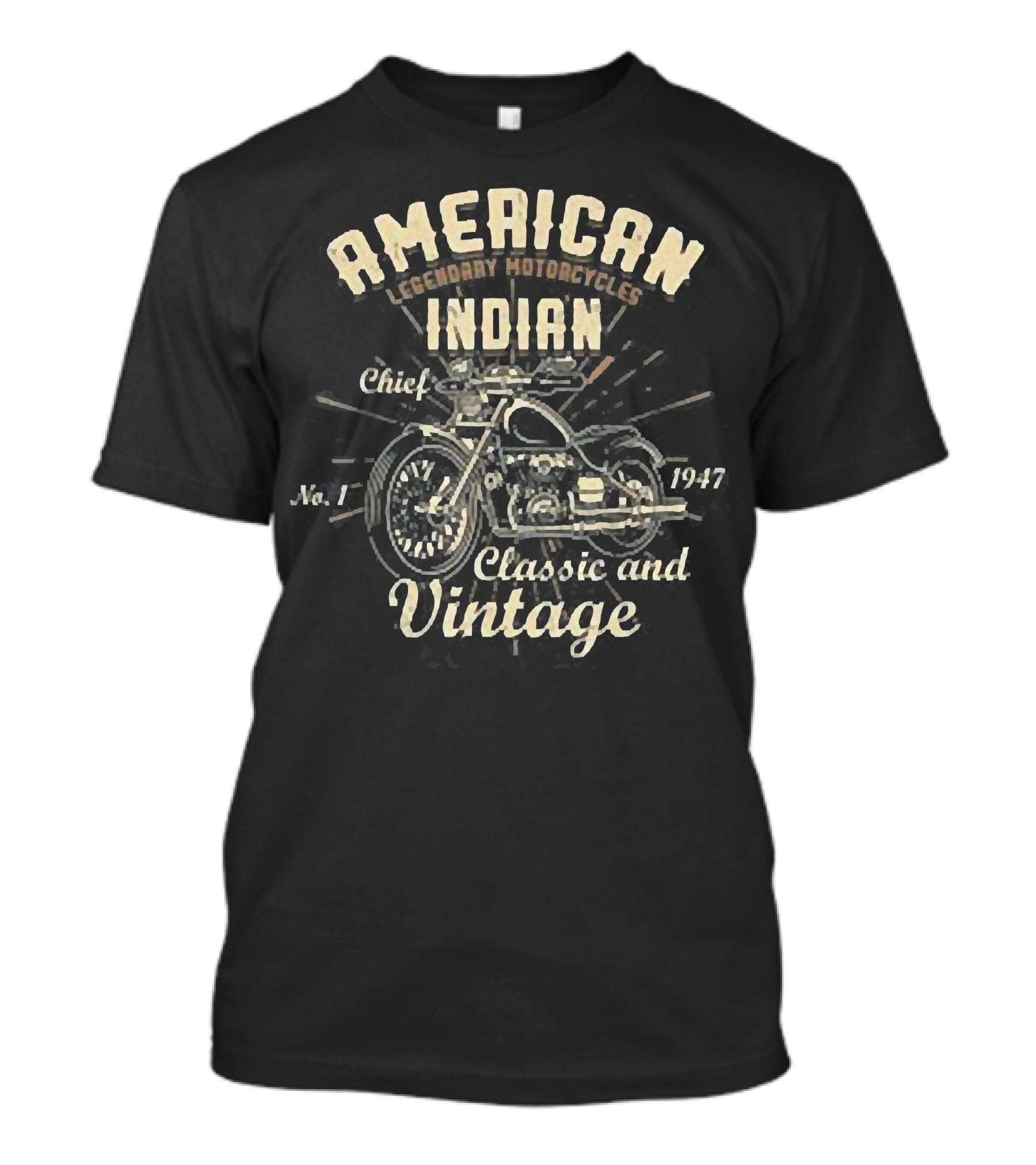 American Legendary Motorcycles Indian Chief No.1 Classic And Vintage 1947 T-Shirt