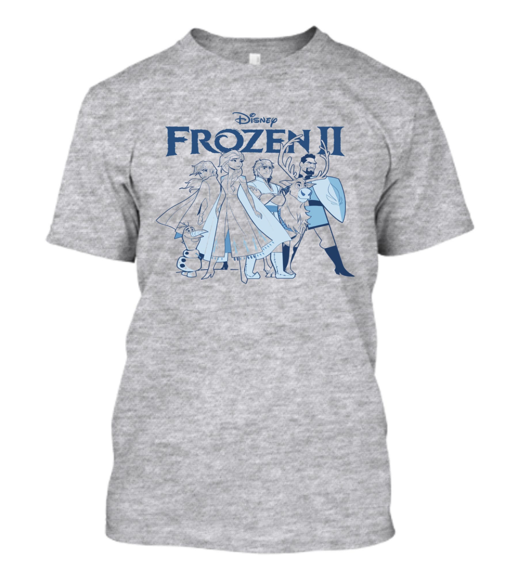 Disney Frozen II Anna Elsa Olaf Kristoff Sven Group Image T-Shirt