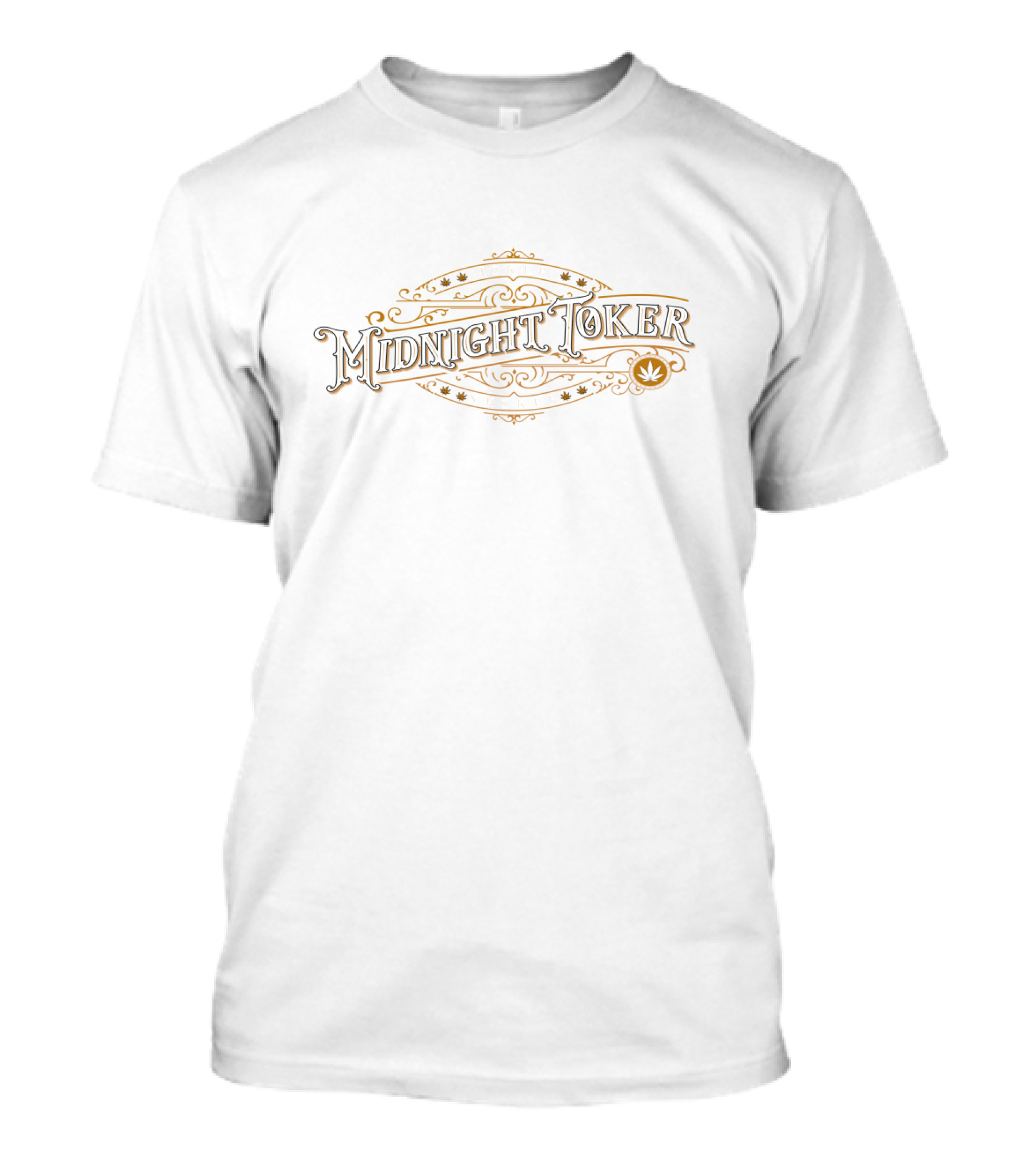 Joker Toker Midnight Toker Smoker Vintage 420 Leaf T-Shirt