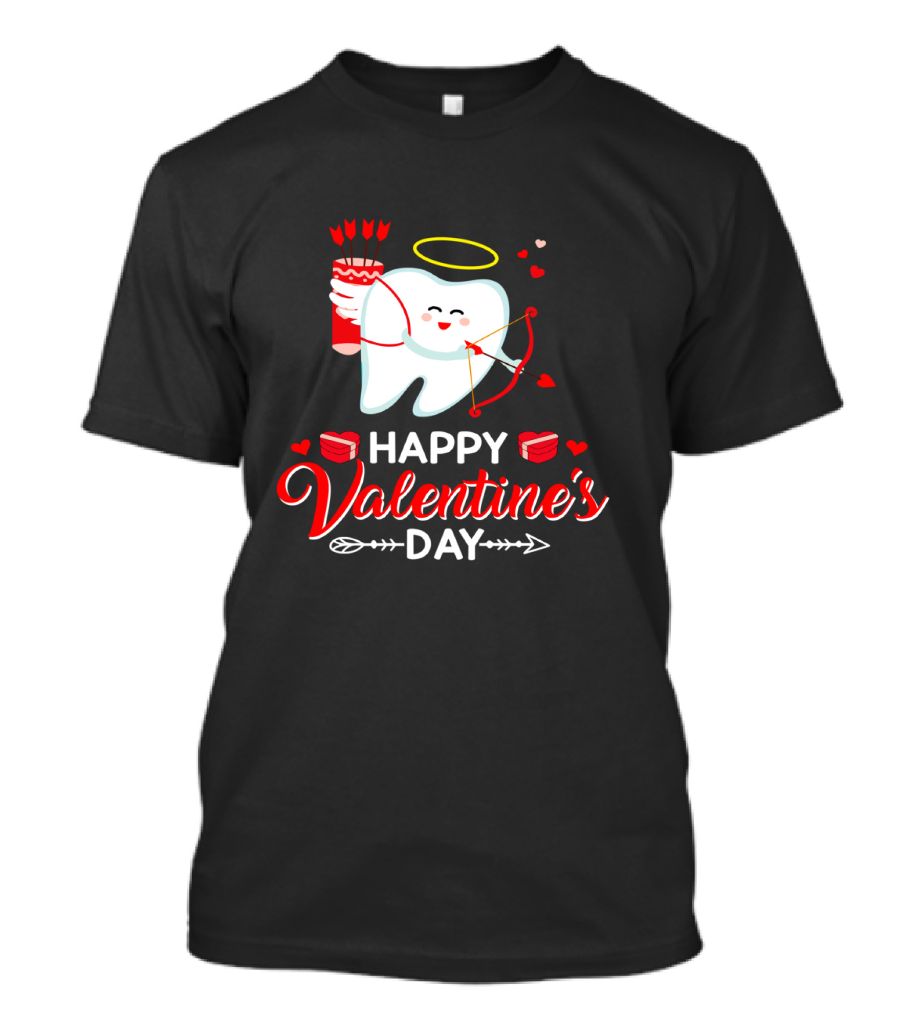 Happy Valentine's Day Cupid Tooth With Heart And Halo T-Shirt