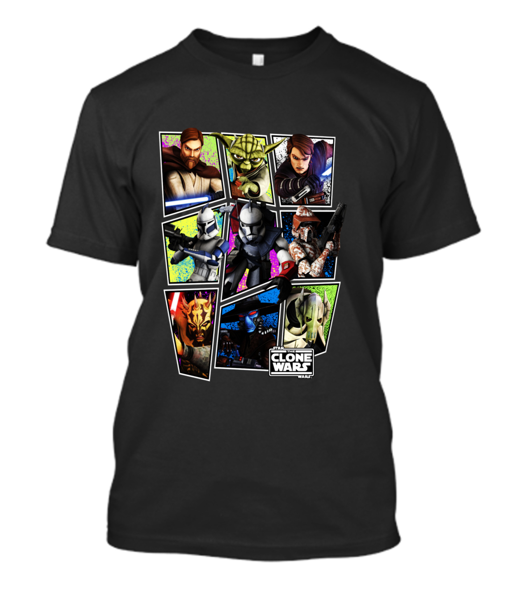 Star Wars The Clone Wars Character Panels Jedi Sith Clones T-Shirt