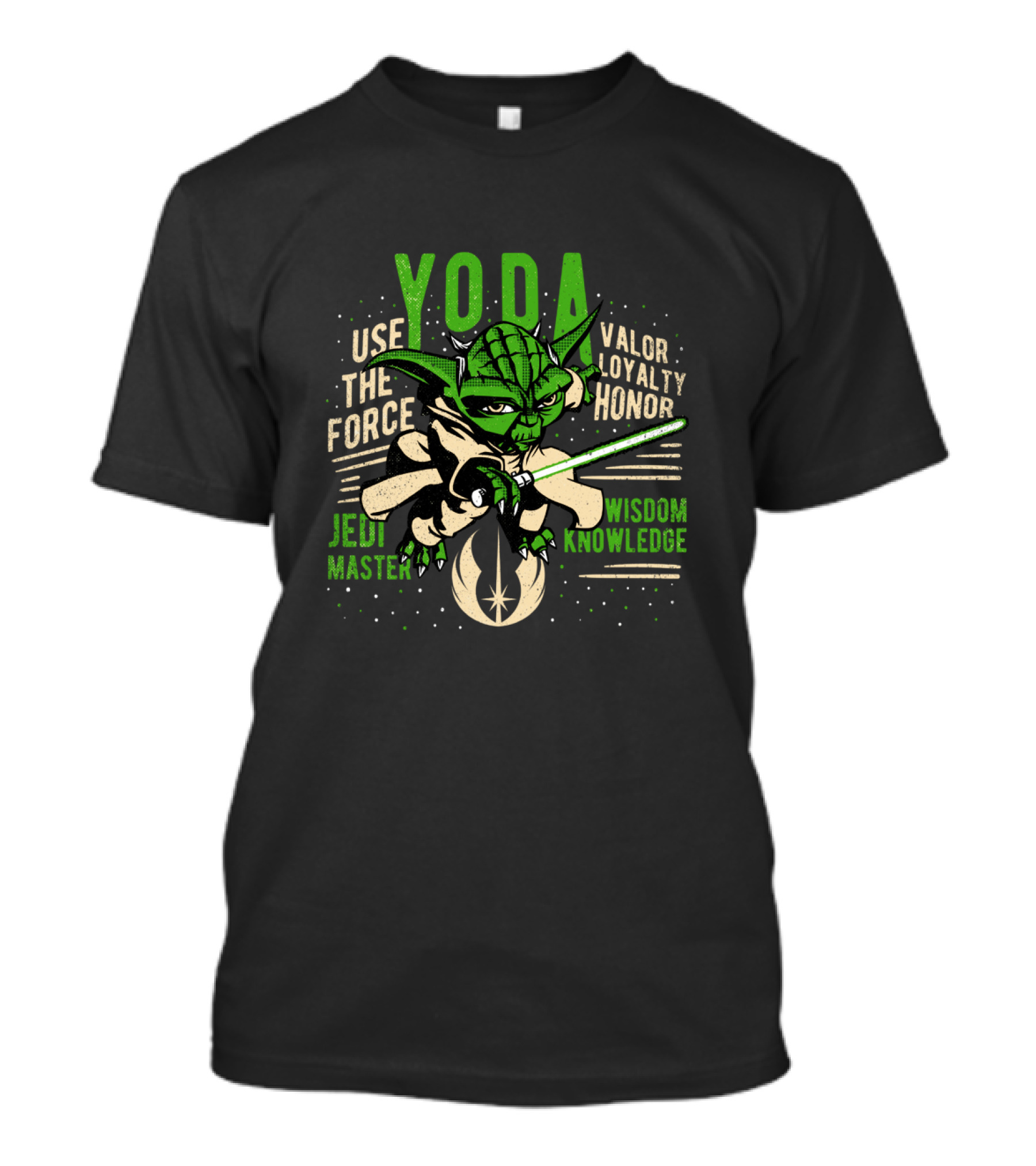 Yoda Jedi Master Use The Force Valor Loyalty Honor Wisdom Knowledge T-Shirt