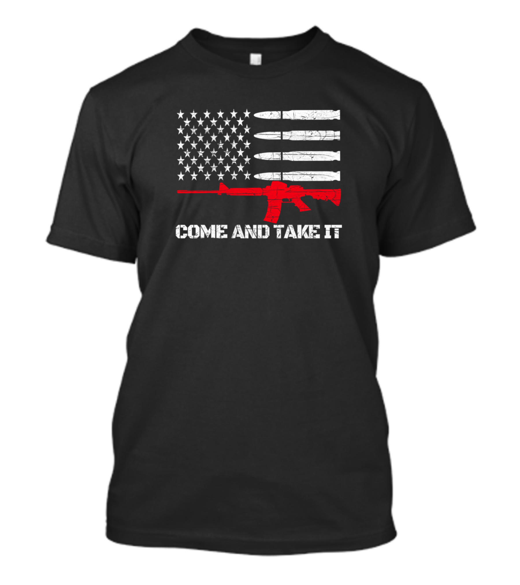 COME AND TAKE IT AR 15 American Flag Bullet Stripes T-Shirt