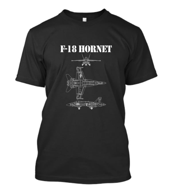 F18 Hornet Airplane Schematic Diagram T-Shirt