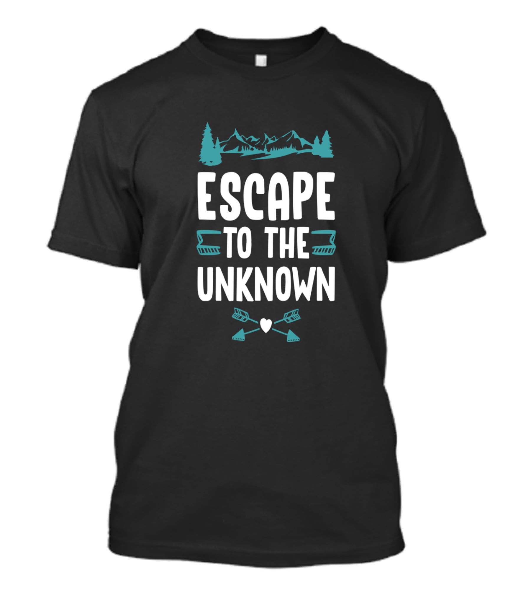Escape To The Unknown With Mountain And Arrow Elements T-Shirt