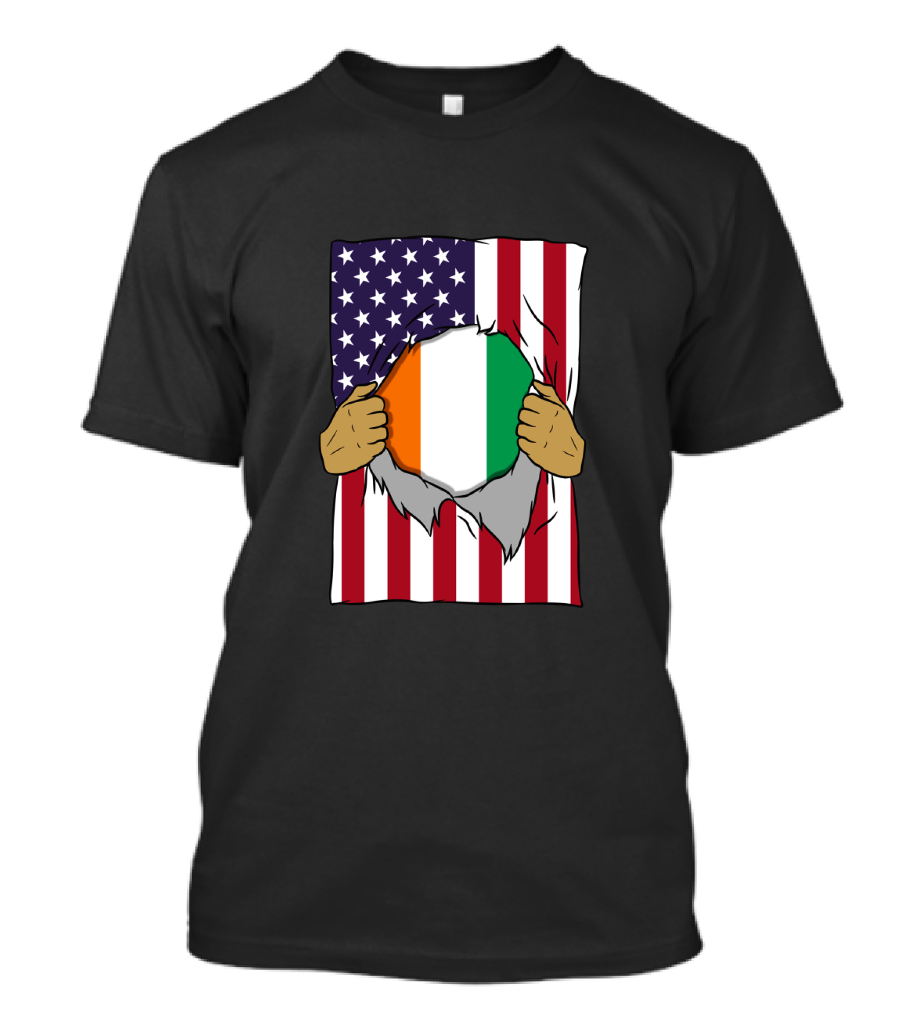 Ivory Coast Flag Inside American Flag Ivorian Pride Home T-Shirt