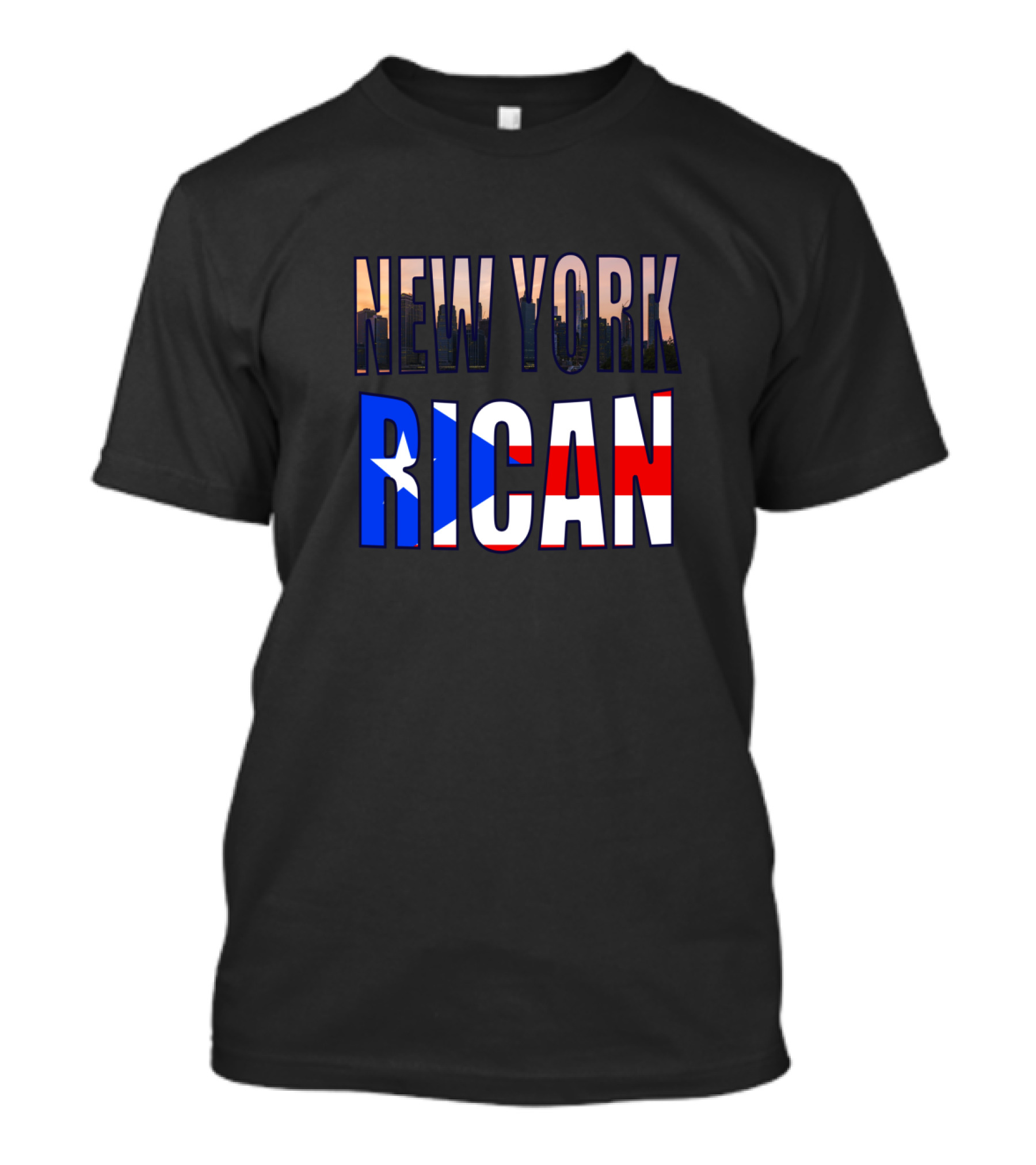 New York Rican Puerto Rico Heritage Flag Skyline T-Shirt