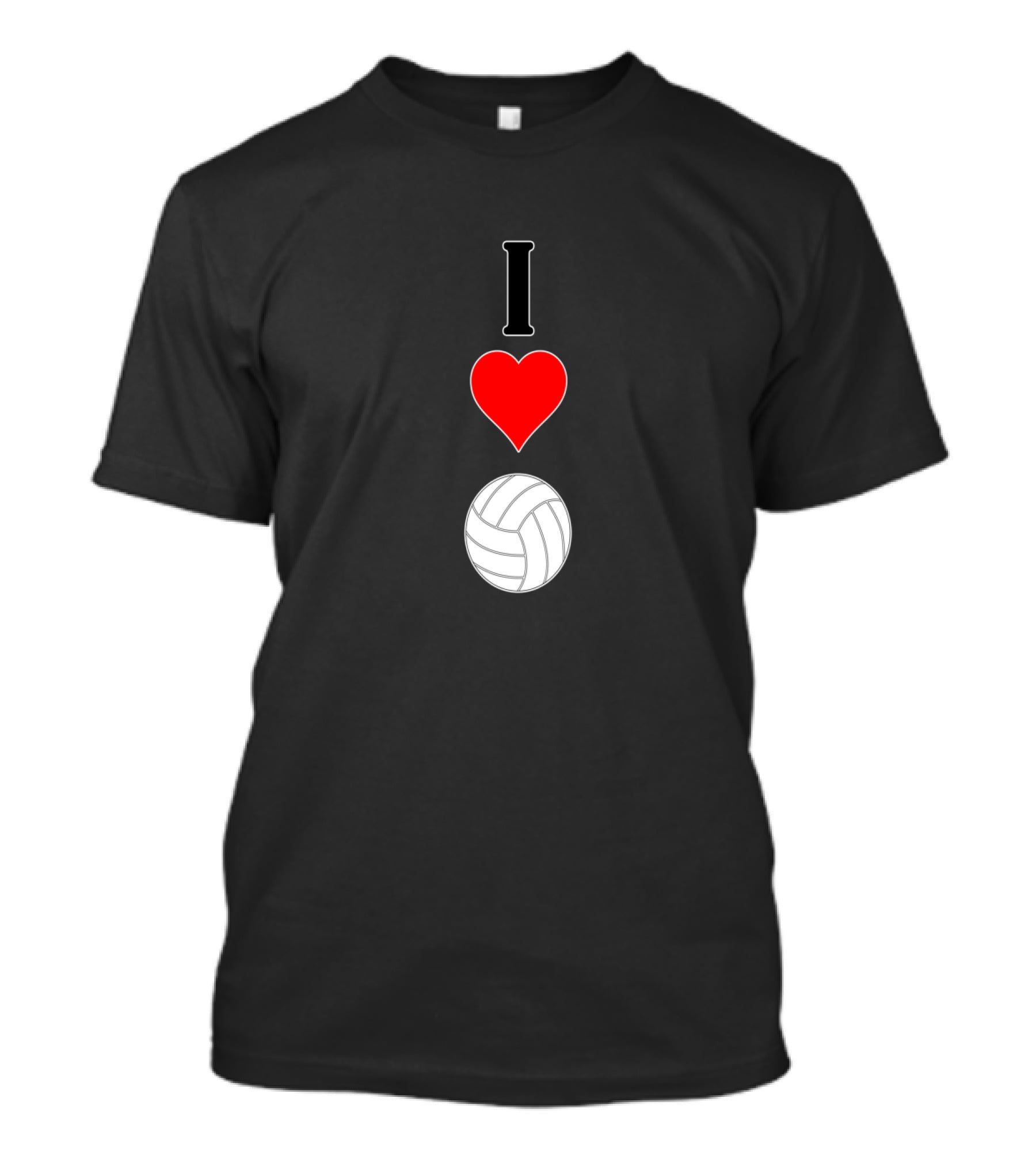 Vertical I Love Heart Volleyball T-Shirt
