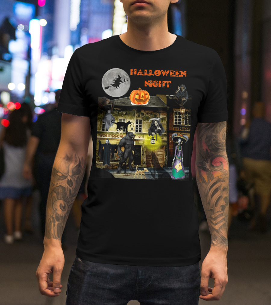 Halloween Night Haunted Classic Monsters House T-Shirt