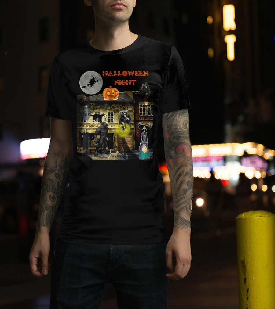 Halloween Night Haunted Classic Monsters House T-Shirt