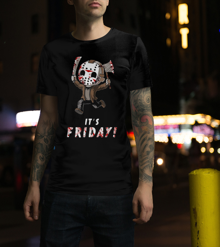 It's Friday Horror Movie Characters Spooky Friday T-Shirt