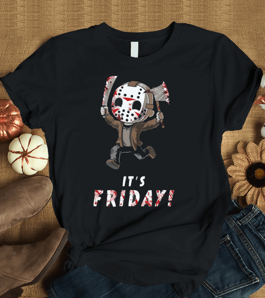 It's Friday Horror Movie Characters Spooky Friday T-Shirt