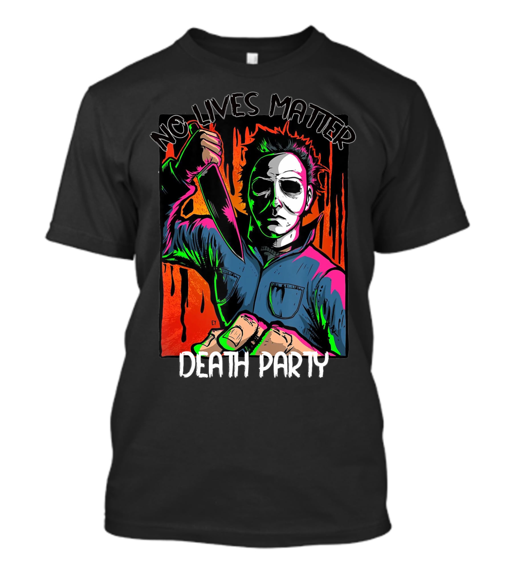No Lives Matter Death Party Halloween Horror Character With Knife T-Shirt