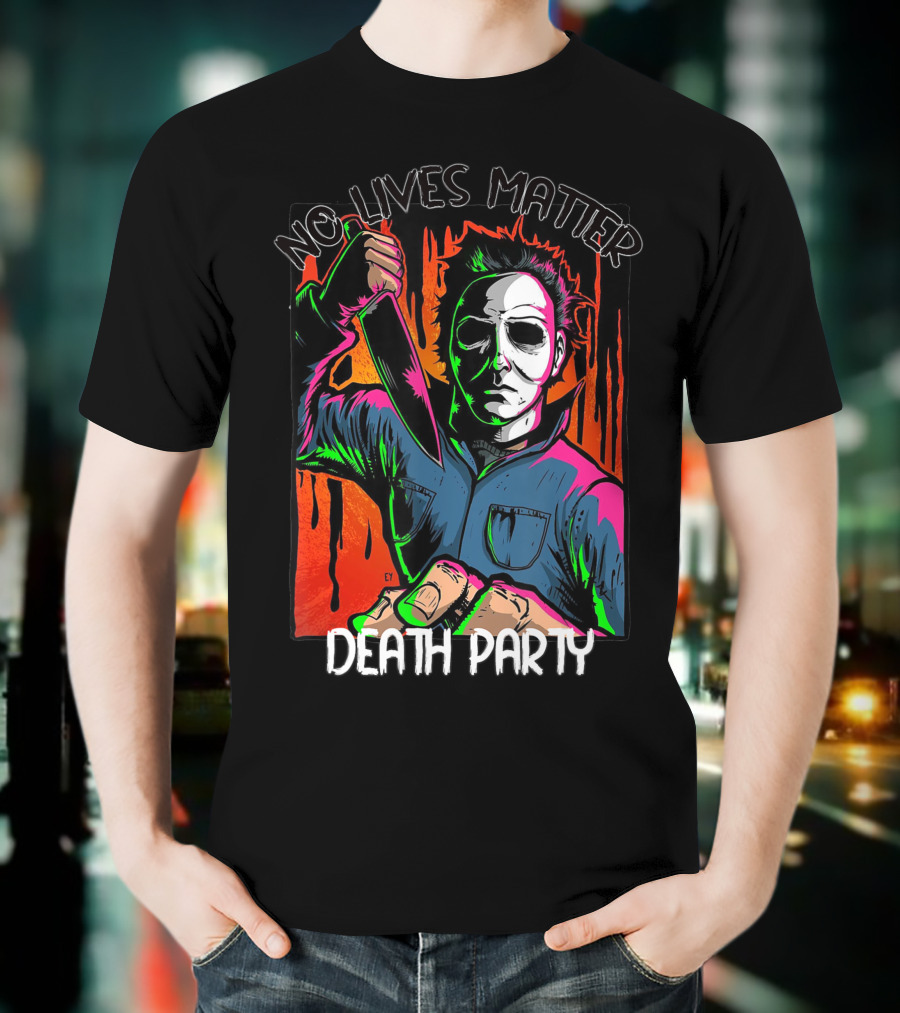 No Lives Matter Death Party Halloween Horror Character With Knife T-Shirt