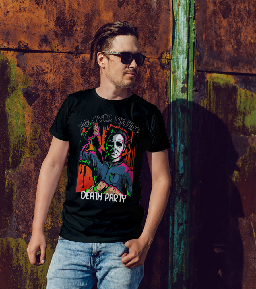 No Lives Matter Death Party Halloween Horror Character With Knife T-Shirt