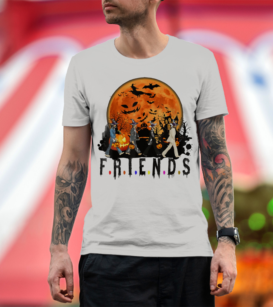 Halloween Friends Full Moon Walk With Characters Trick Or Treat T-Shirt