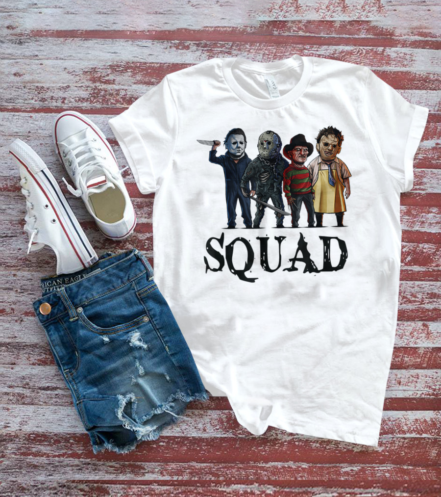Halloween Horror Movies Fan Lover Squad Iconic Characters T-Shirt