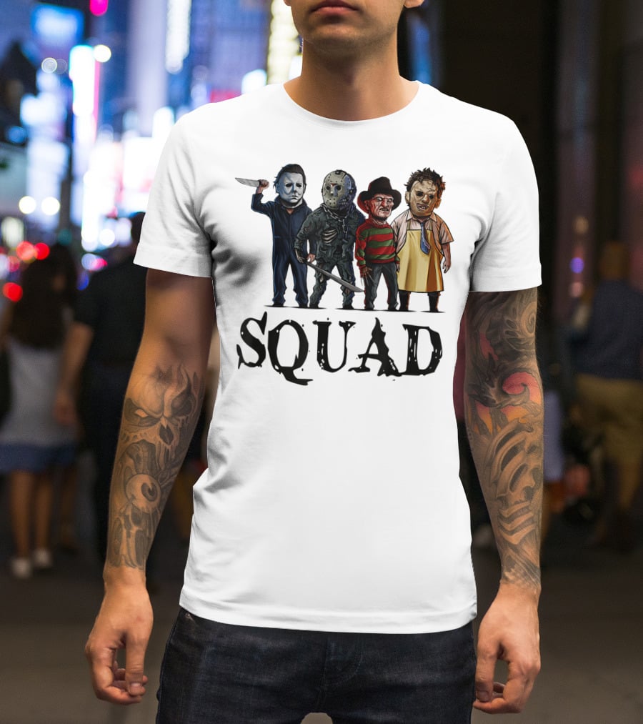 Halloween Horror Movies Fan Lover Squad Iconic Characters T-Shirt