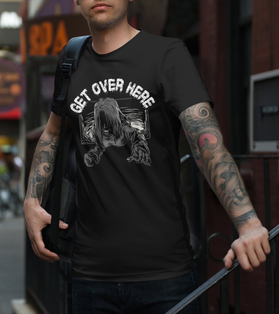 Get Over Here Creepy Horror Demon Girl T-Shirt