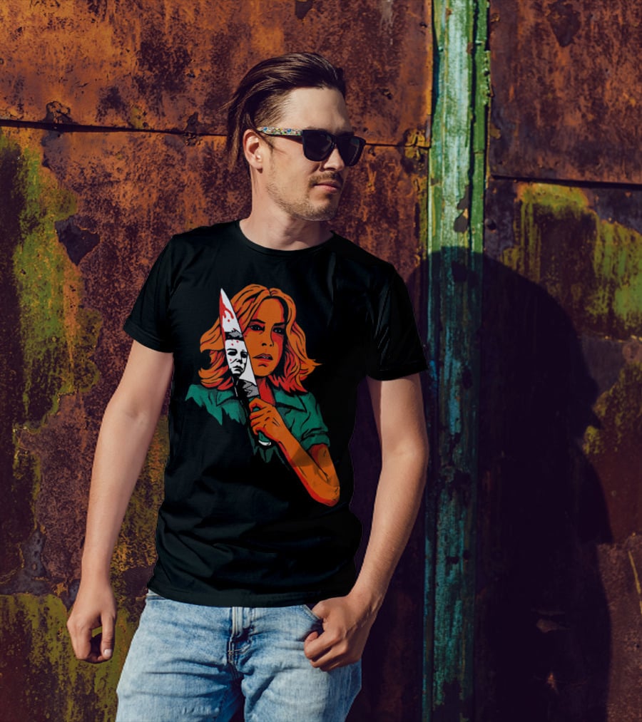 Halloween Horror Movie Girl Killer Mask 13th Knife T-Shirt