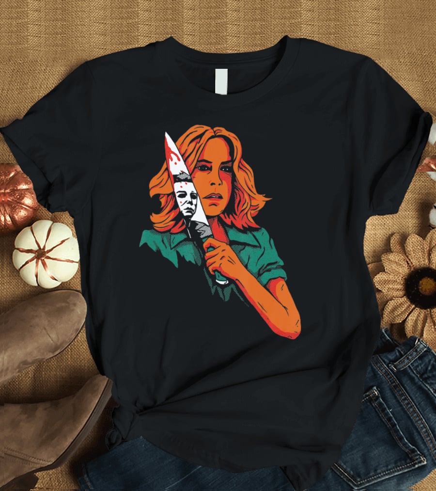 Halloween Horror Movie Girl Killer Mask 13th Knife T-Shirt