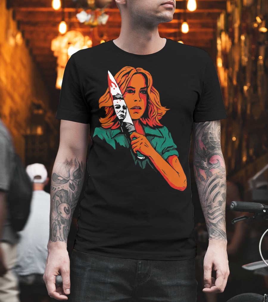 Halloween Horror Movie Girl Killer Mask 13th Knife T-Shirt