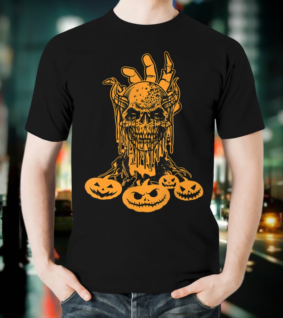 Happy Halloween Skull Horror Spooky Humorous Pumpkin Collection T-Shirt
