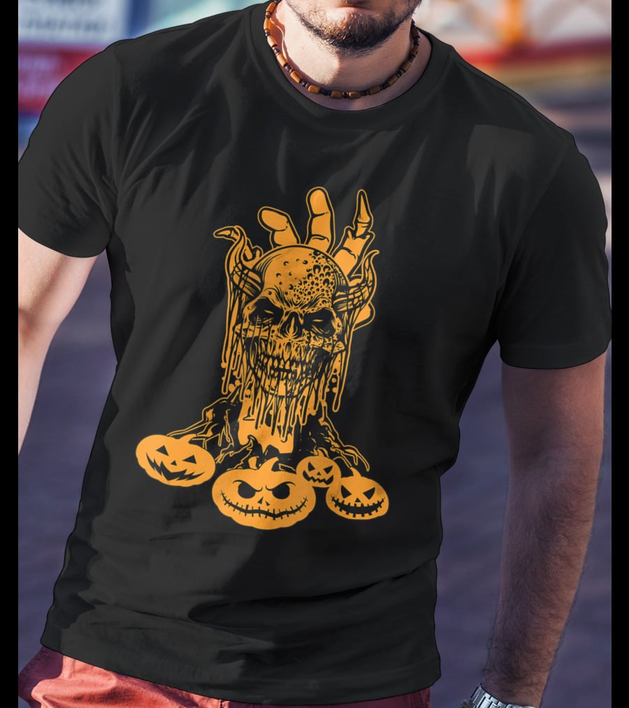 Happy Halloween Skull Horror Spooky Humorous Pumpkin Collection T-Shirt