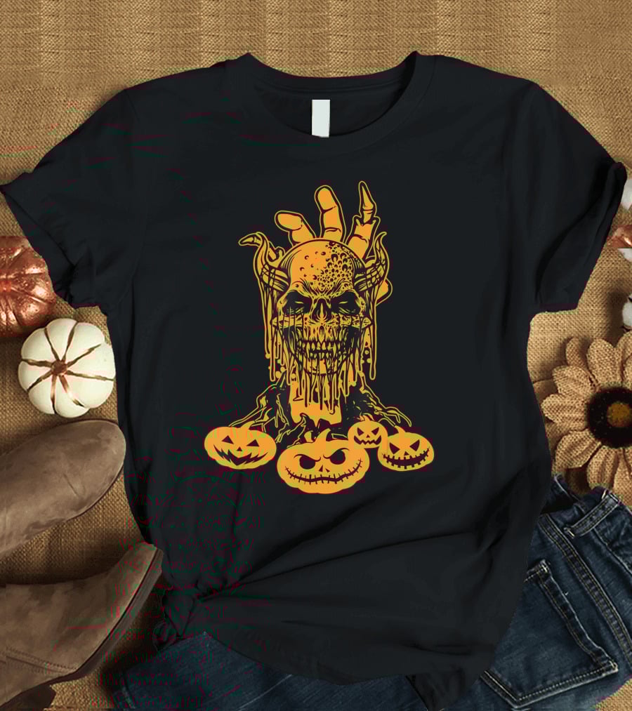 Happy Halloween Skull Horror Spooky Humorous Pumpkin Collection T-Shirt