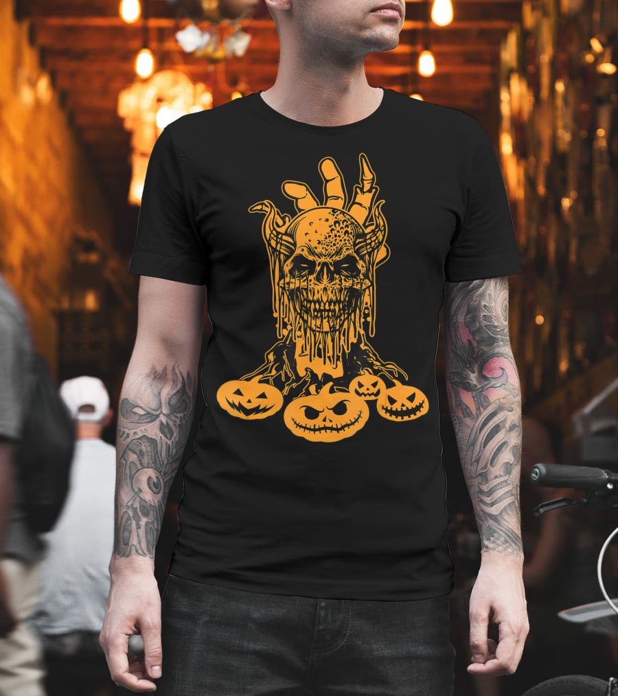 Happy Halloween Skull Horror Spooky Humorous Pumpkin Collection T-Shirt