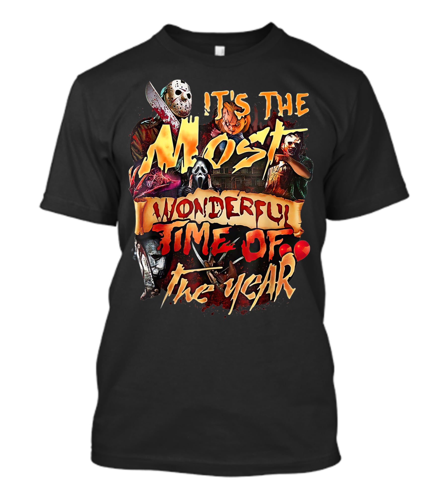 It's The Most Wonderful Time Of The Year Horror Icons Collage T-Shirt