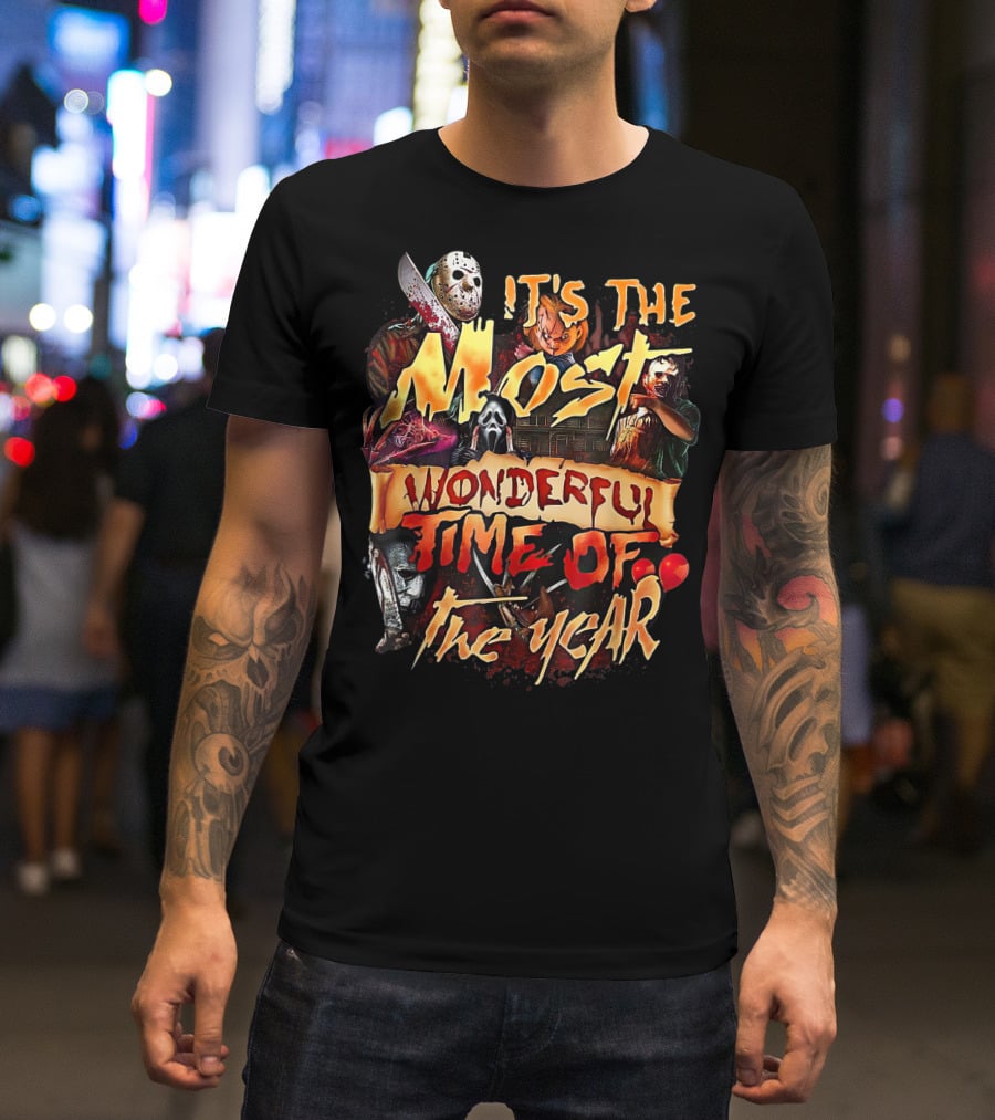It's The Most Wonderful Time Of The Year Horror Icons Collage T-Shirt