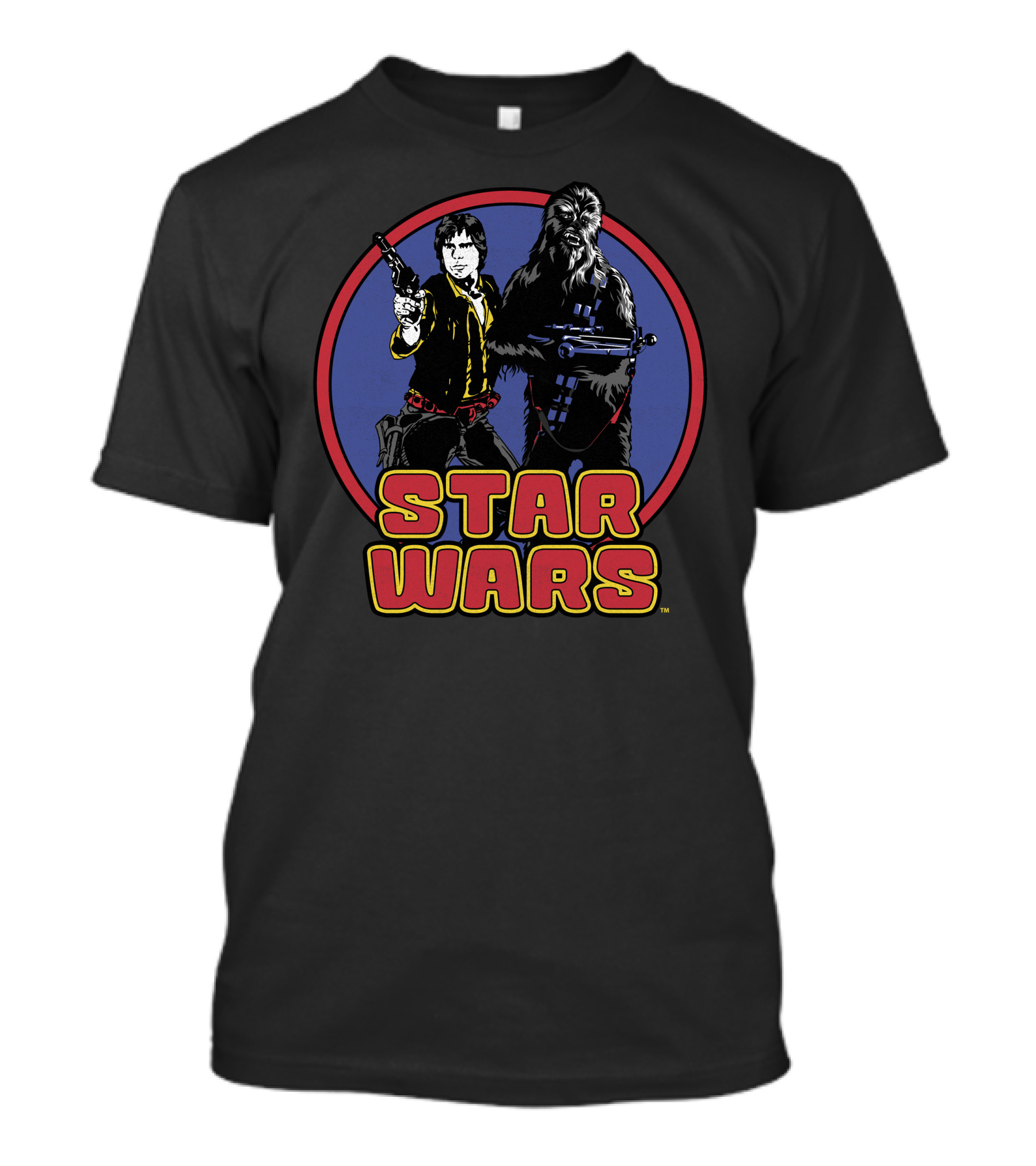 Star Wars Han Solo Chewbacca Retro Circle T-Shirt