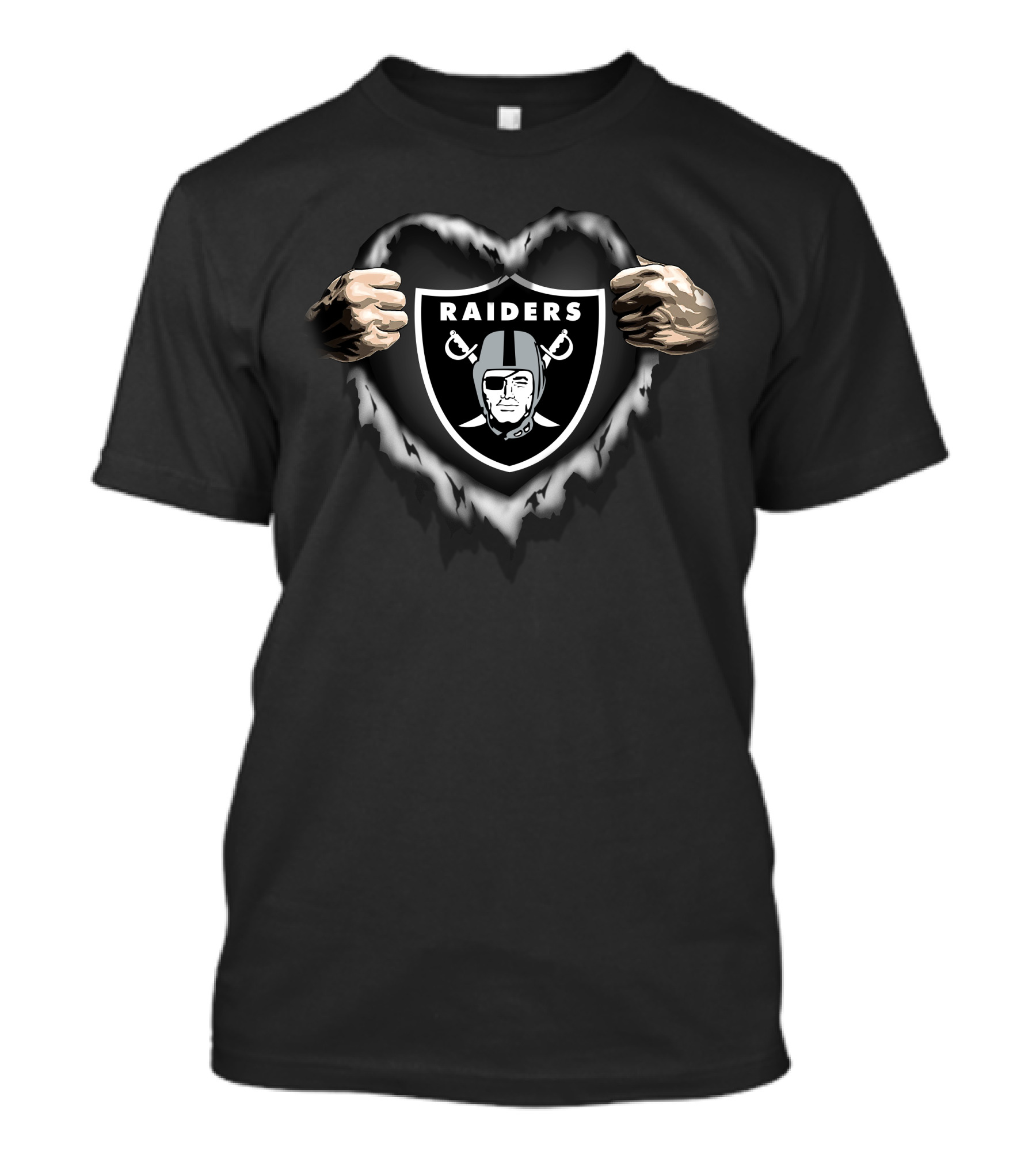 Las Vegas Raiders Ripped Heart T-Shirt