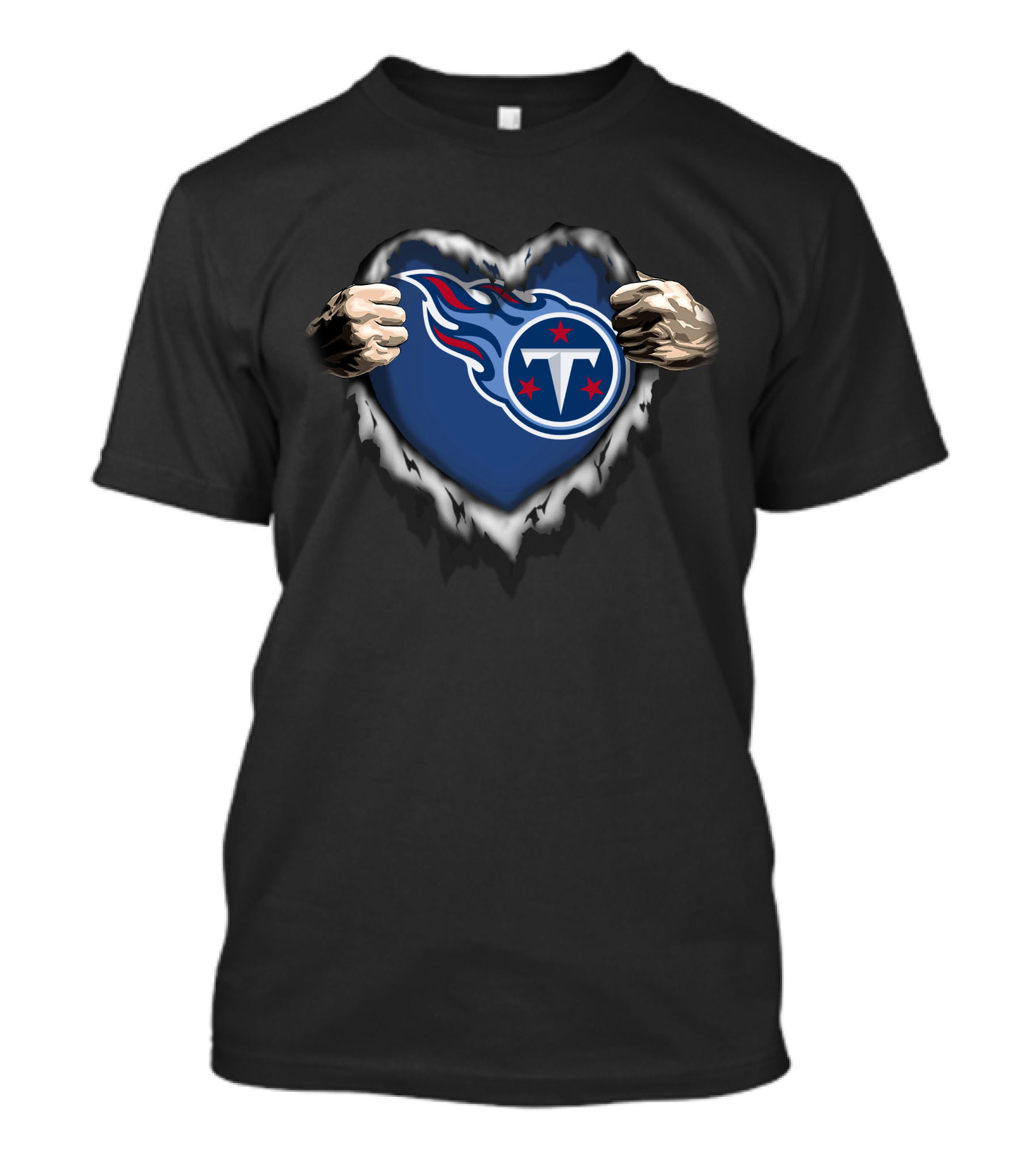 Tennessee Titans Ripped Heart T-Shirt