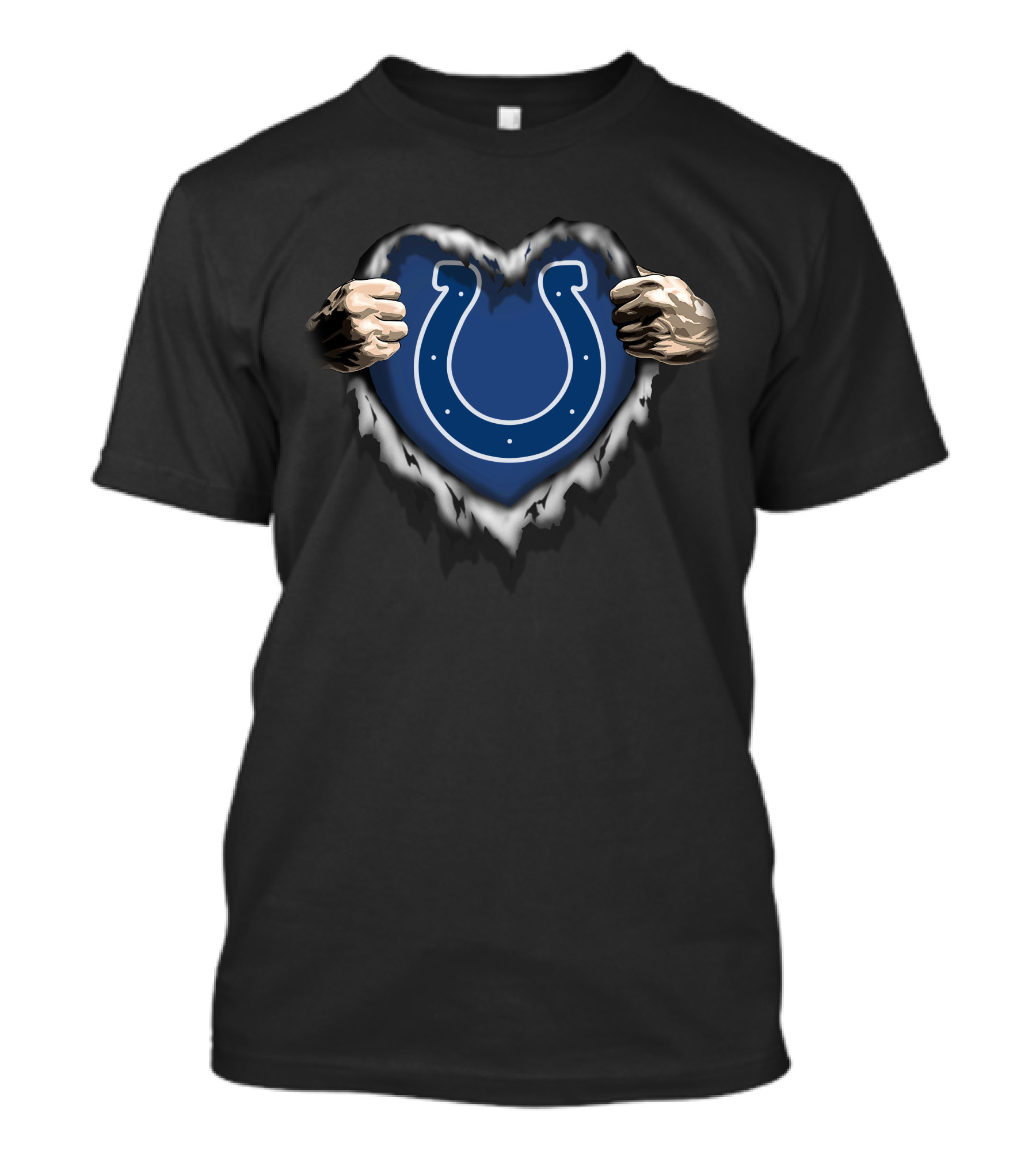 Indianapolis Colts Ripped Heart T-Shirt