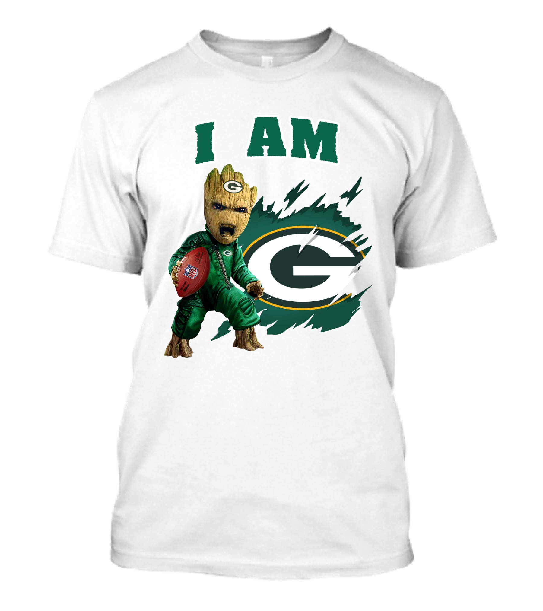 I Am Groot Green Bay Packers Football Fan T-Shirt